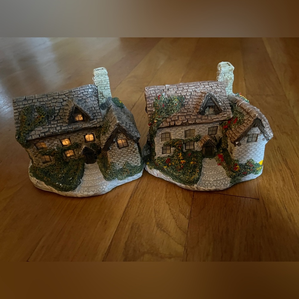 2 - RON GORDON Designs Country Cottage 1986. One lights up one does not